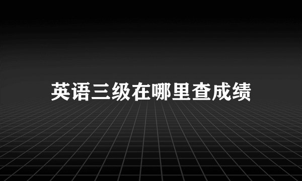 英语三级在哪里查成绩