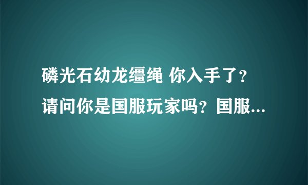 磷光石幼龙缰绳 你入手了？请问你是国服玩家吗？国服有这个稀有JY吗？ 刷新点大概在什么时候？