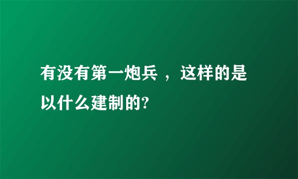 有没有第一炮兵 ，这样的是以什么建制的?