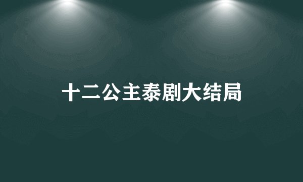 十二公主泰剧大结局