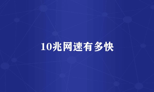 10兆网速有多快