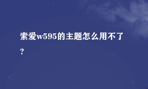 索爱w595的主题怎么用不了？