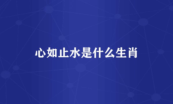 心如止水是什么生肖