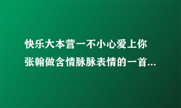 快乐大本营一不小心爱上你 张翰做含情脉脉表情的一首声音很轻的韩语歌是什么？？？？？