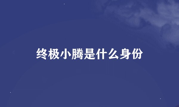 终极小腾是什么身份