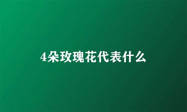 4朵玫瑰花代表什么