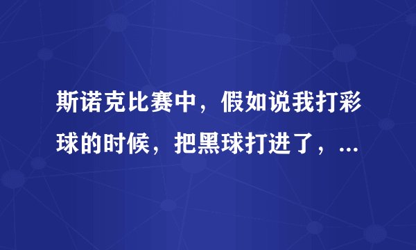 斯诺克比赛中，假如说我打彩球的时候，把黑球打进了，同时白球占据了黑球的位置，那么黑球应该重新摆放啊