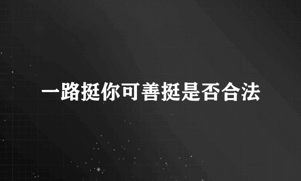 一路挺你可善挺是否合法