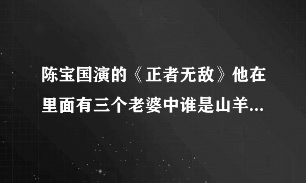 陈宝国演的《正者无敌》他在里面有三个老婆中谁是山羊谁是日本人的卧底⋯？