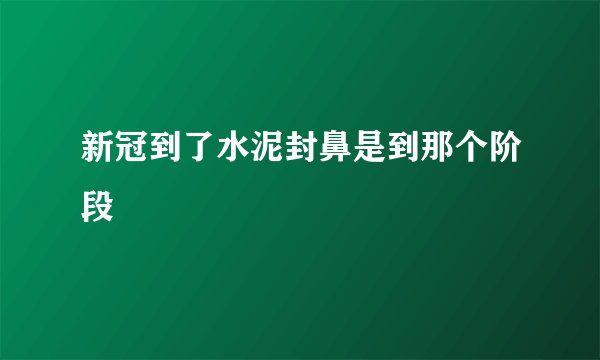 新冠到了水泥封鼻是到那个阶段