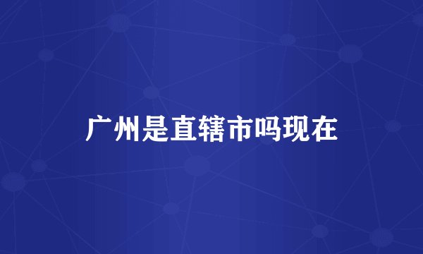 广州是直辖市吗现在