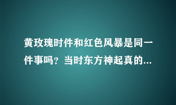黄玫瑰时件和红色风暴是同一件事吗？当时东方神起真的被SM打了吗？