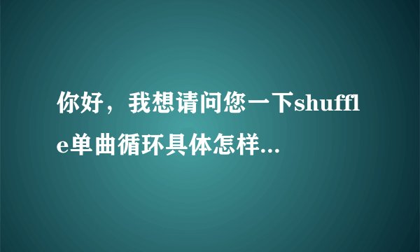 你好，我想请问您一下shuffle单曲循环具体怎样操作。不胜感激。