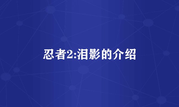 忍者2:泪影的介绍