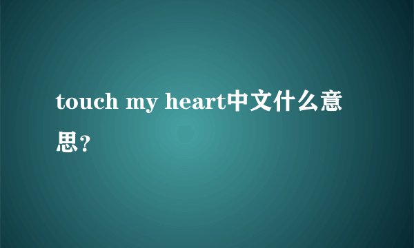 touch my heart中文什么意思？