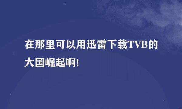 在那里可以用迅雷下载TVB的大国崛起啊!