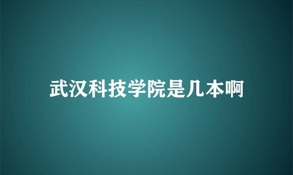 武汉科技学院是几本啊