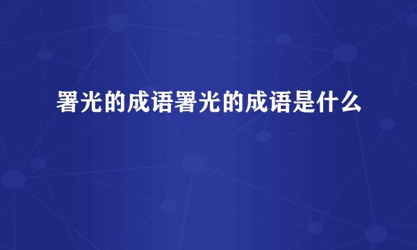 署光的成语署光的成语是什么