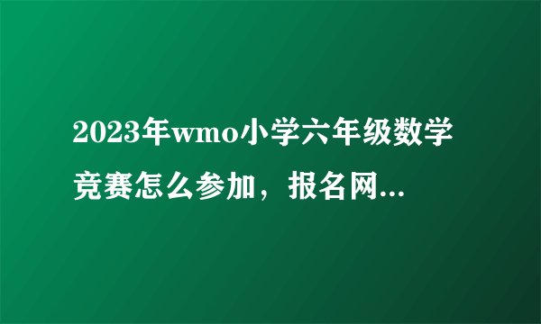 2023年wmo小学六年级数学竞赛怎么参加，报名网址是什么？