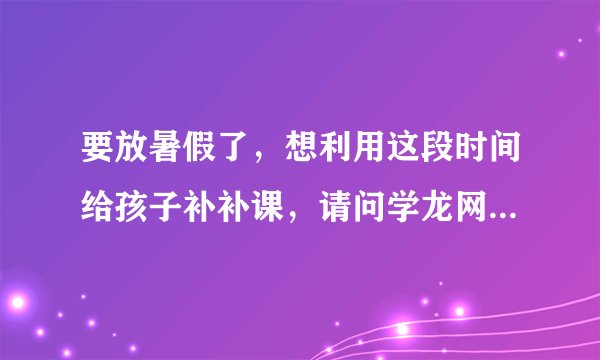 要放暑假了，想利用这段时间给孩子补补课，请问学龙网对中小学生的假期辅导有帮助吗？