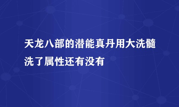 天龙八部的潜能真丹用大洗髓洗了属性还有没有