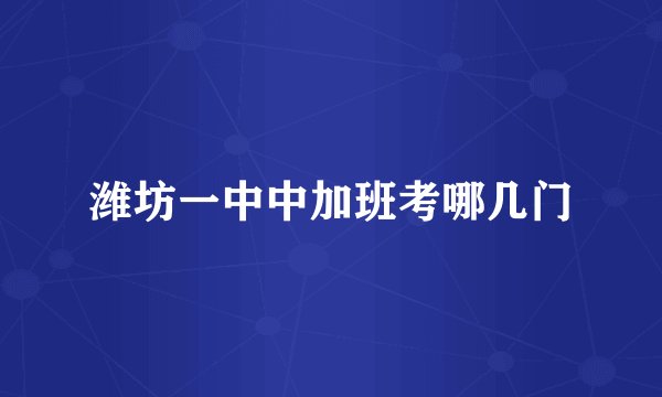 潍坊一中中加班考哪几门