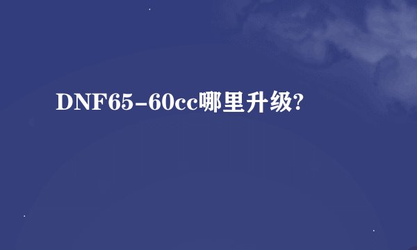 DNF65-60cc哪里升级?