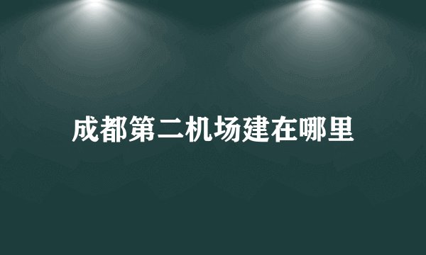成都第二机场建在哪里