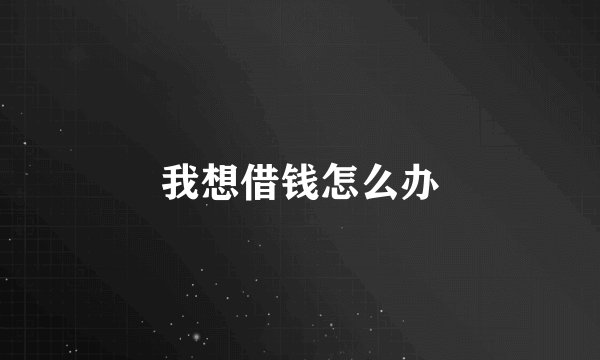 我想借钱怎么办