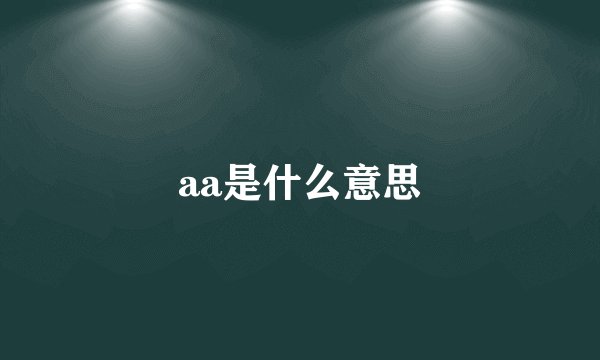 aa是什么意思