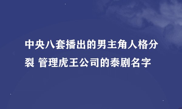 中央八套播出的男主角人格分裂 管理虎王公司的泰剧名字