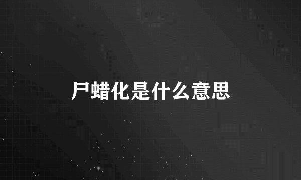 尸蜡化是什么意思