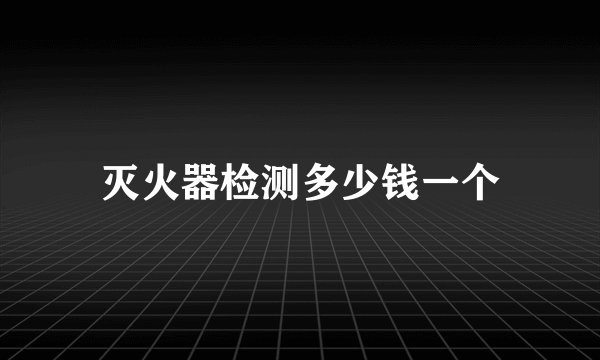 灭火器检测多少钱一个