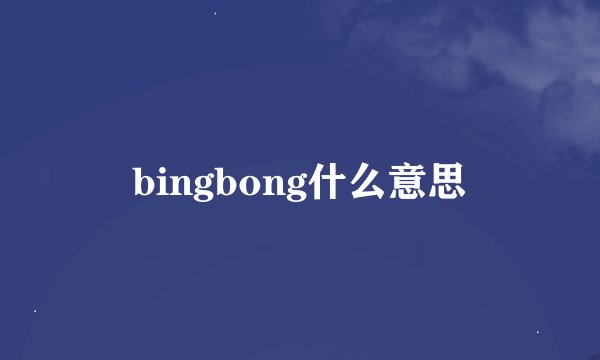 bingbong什么意思
