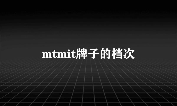 mtmit牌子的档次