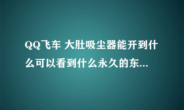 QQ飞车 大肚吸尘器能开到什么可以看到什么永久的东西 黄金箱子能开什么永久的东西