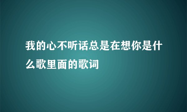 我的心不听话总是在想你是什么歌里面的歌词