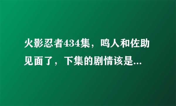 火影忍者434集，鸣人和佐助见面了，下集的剧情该是什么样的？