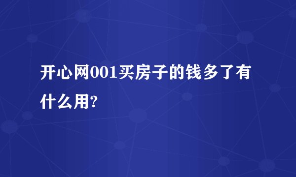 开心网001买房子的钱多了有什么用?