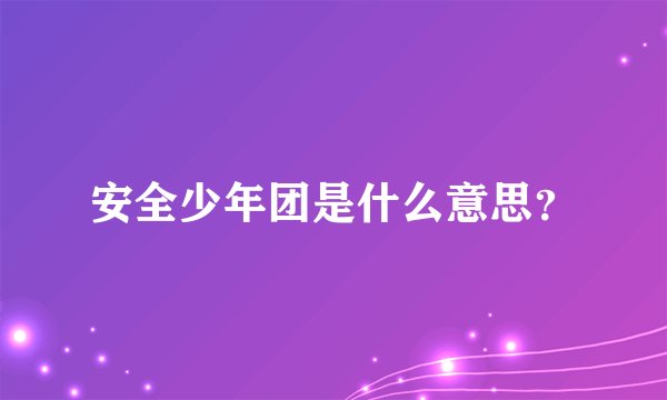 安全少年团是什么意思？