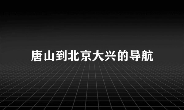唐山到北京大兴的导航