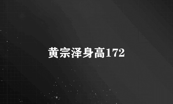 黄宗泽身高172