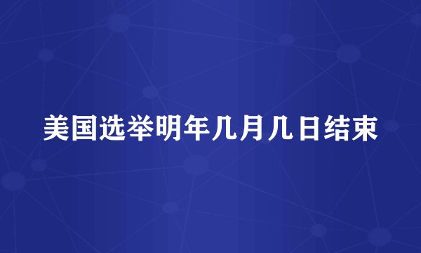 美国选举明年几月几日结束