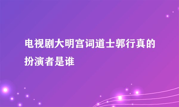 电视剧大明宫词道士郭行真的扮演者是谁