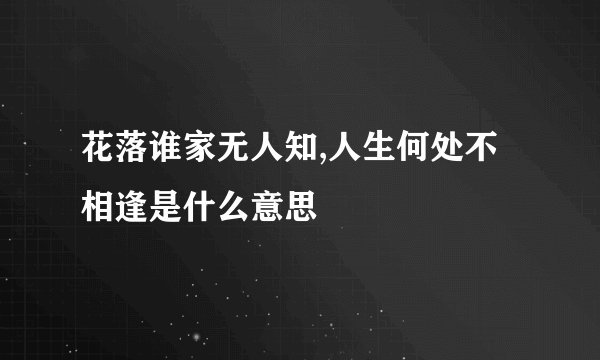 花落谁家无人知,人生何处不相逢是什么意思