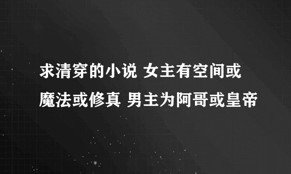 求清穿的小说 女主有空间或魔法或修真 男主为阿哥或皇帝