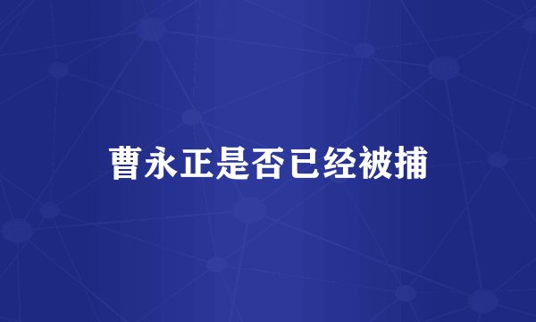 曹永正是否已经被捕