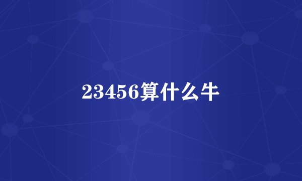 23456算什么牛