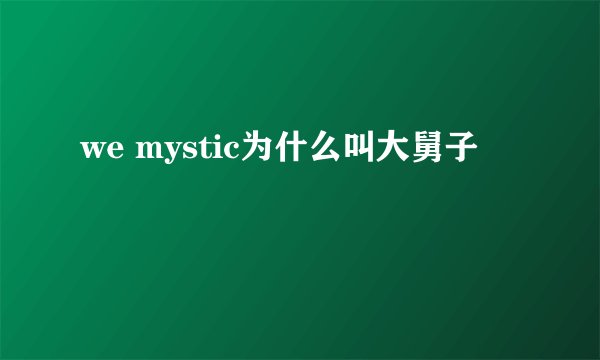 we mystic为什么叫大舅子