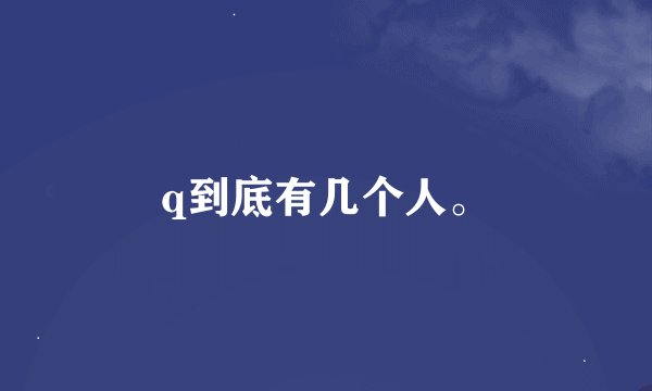 q到底有几个人。
